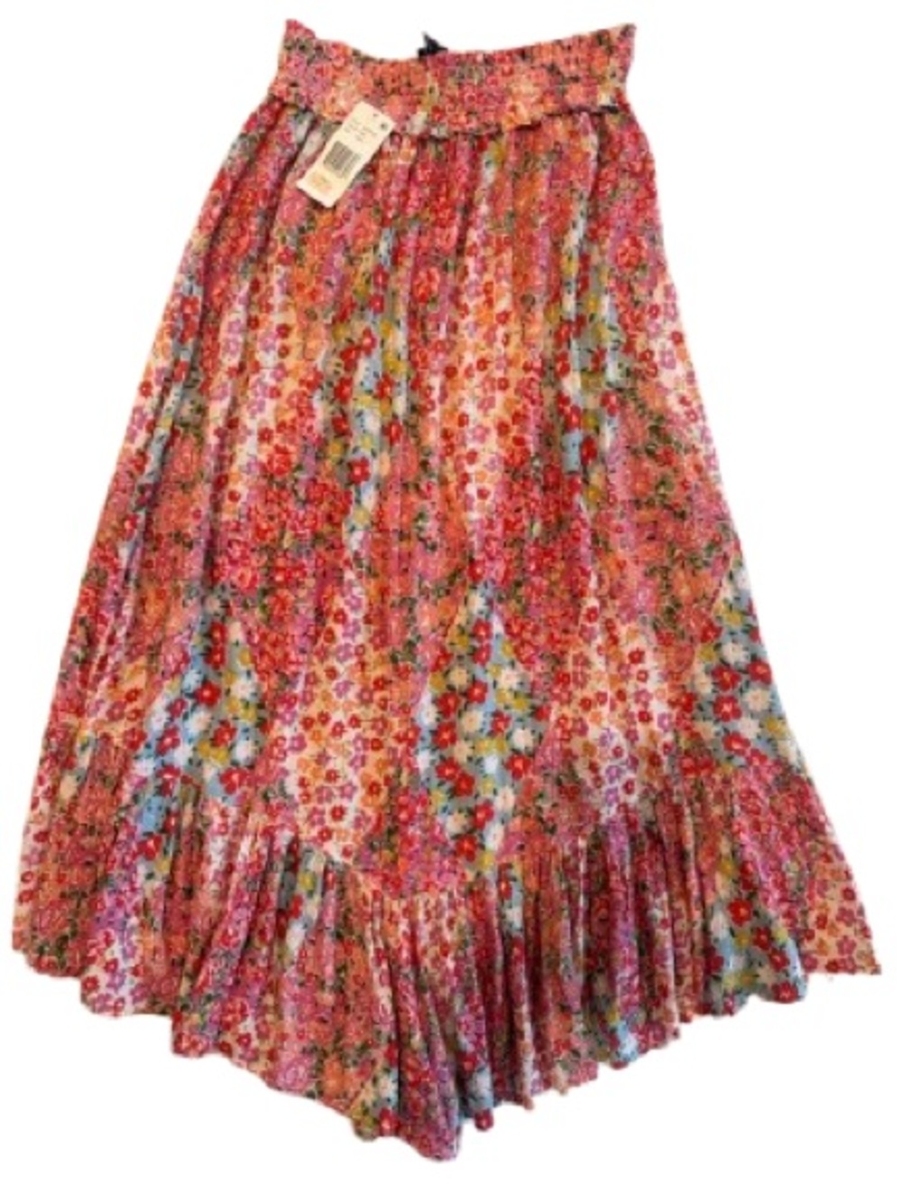 NWT Angie Floral Maxi Skirt in Pink and Blue cottagecore patchwork small